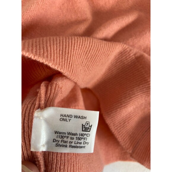 Lyle & Scott Sweater Womens Size 40 Peach Mock Neck Lambswool Made in Scotland - Picture 6 of 11